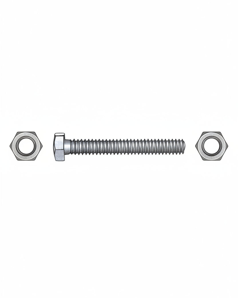 Sekskantbolt m/mutter A4 DIN 933/934 6x40mm - 4pak