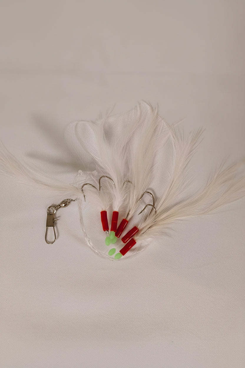 Mackerel feather rig (glitter) with flies