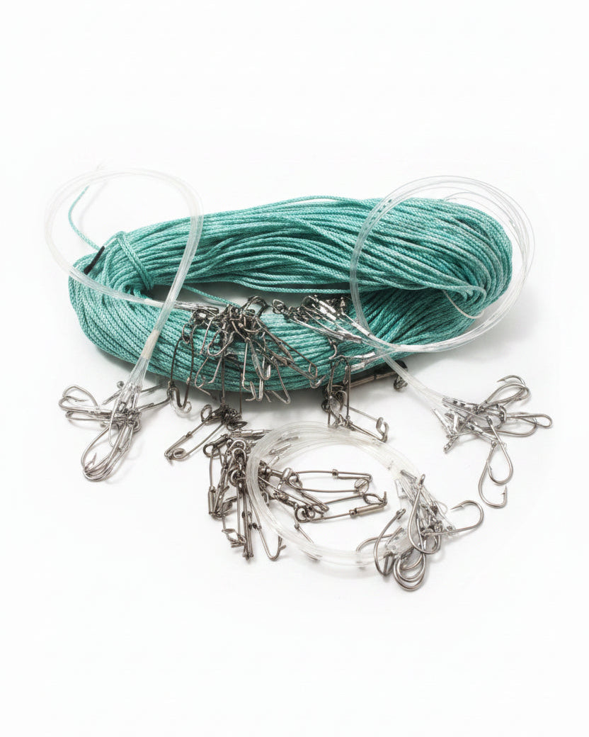 Line med 50 lineklips og 6/0 rustfri krok