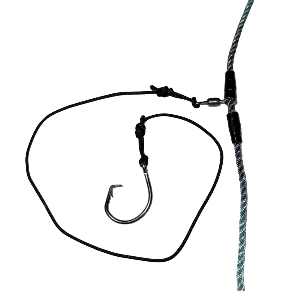 Svivelline 250 meter med 13/0 sirkelkrok