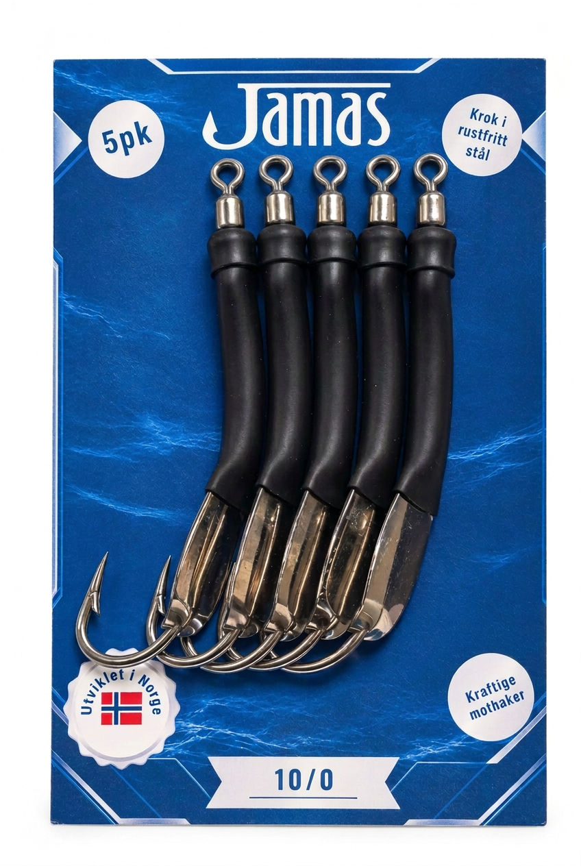 Rykk 10/0 i rustfritt - 5pk