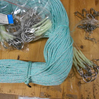 Havline - 180m m/ 30 stk 14/0 sirkelkrok (Rustfri) og selvlysende fortombeskyttelse