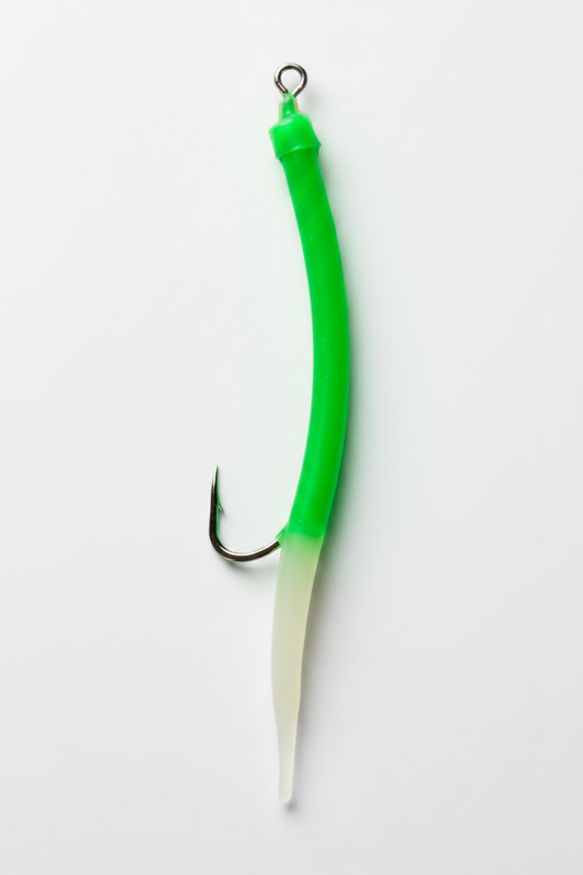 Stainless rubber mackerel 12/0 Green + luminous tail
