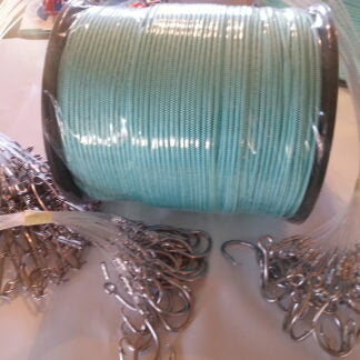 Kveiteline 500m - 4,5mm flettet polyester - 50stk lineklips m/ 16/0 sirkelkroker