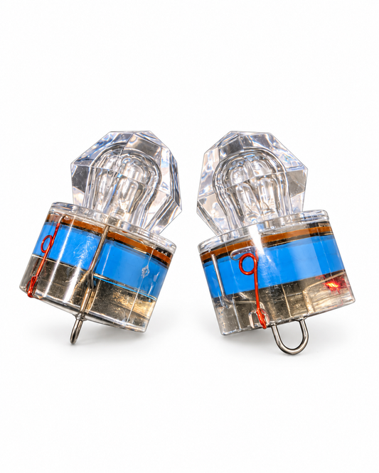 Fiskelys diamantformet - Blått lys - 2 pk
