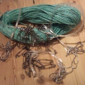 Line med 50 lineklips og 6/0 rustfri krok