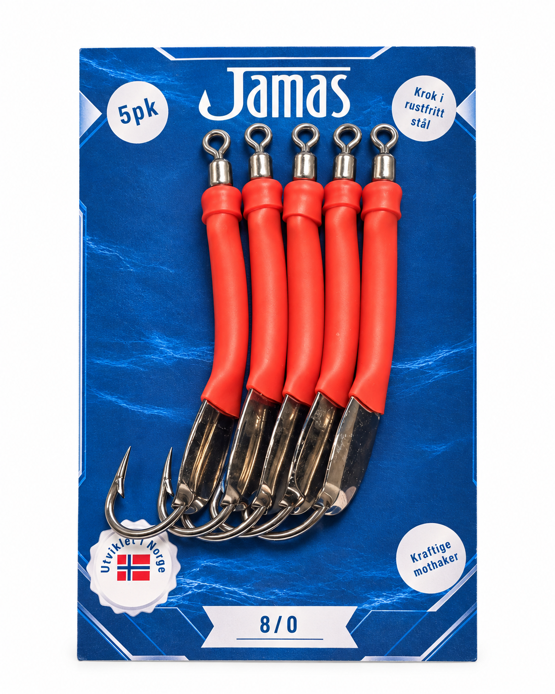 Rykk 8/0 i rustfritt til juksafiske - 5pk