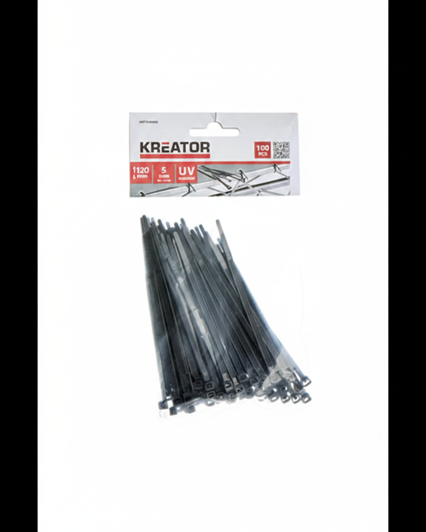 Strips Sorte Uv bestandig 120x5mm 100pk